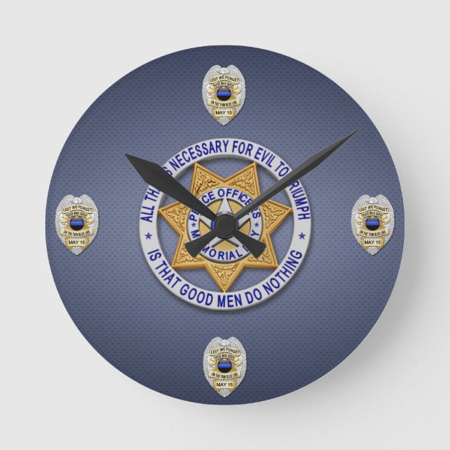 Reloj Redondo Mediano Línea Azul delgada (Anverso)
