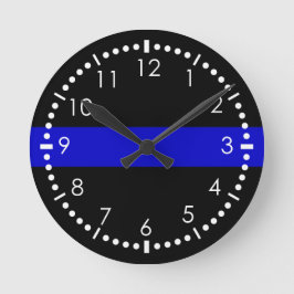 Reloj Redondo Mediano Línea Azul delgada
