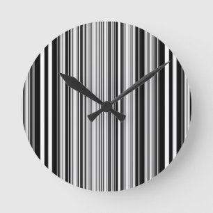 Reloj Redondo Mediano Líneas blancos y negros