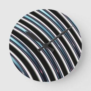 Reloj Redondo Mediano Líneas curvadas se cierran hacia arriba de un frac