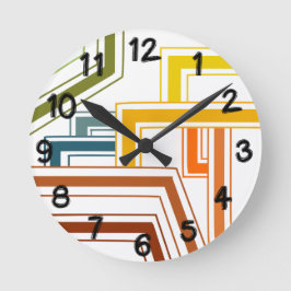 Reloj Redondo Mediano Líneas de los 70 