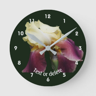 Reloj Redondo Mediano Lirio barbudo personalizado doblado