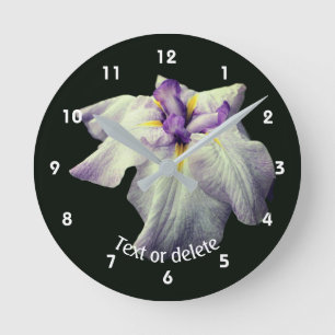 Reloj Redondo Mediano Lirio Japonés Personalizado