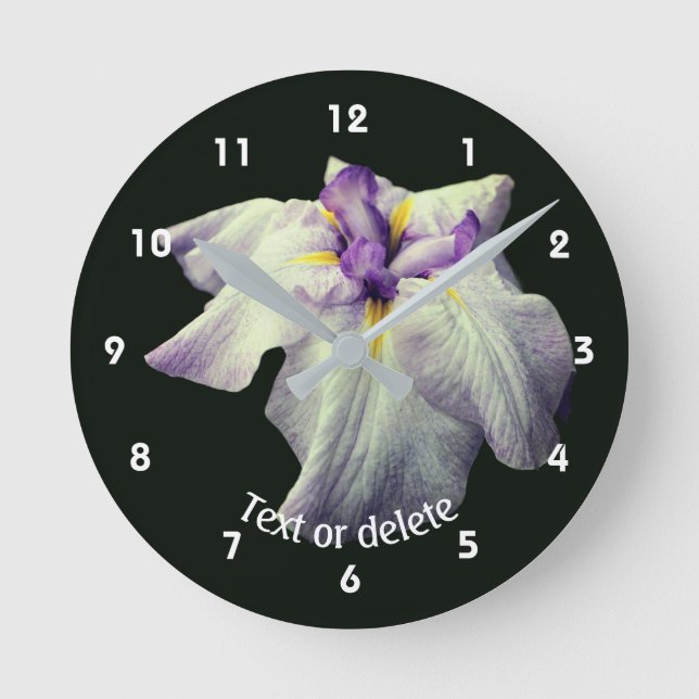 Reloj Redondo Mediano Lirio Japonés Personalizado  (Anverso)
