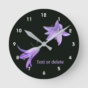 Reloj Redondo Mediano Lirio Morado Flor Silvestre Personalizada