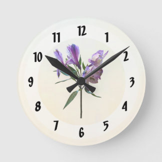 Reloj Redondo Mediano Lirio Peruano Púrpura