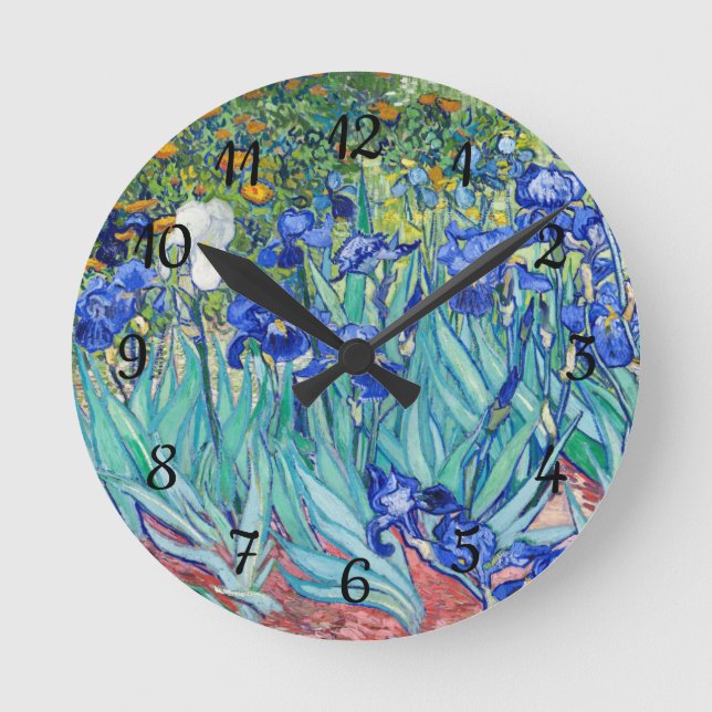 Reloj Redondo Mediano Lirios  Vincent van Gogh  (Anverso)