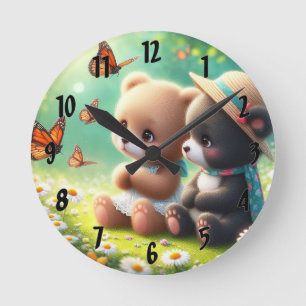 Reloj Redondo Mediano Little Bears Daisies 4