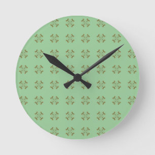 Reloj Redondo Mediano Little Gold Flowers on Mint