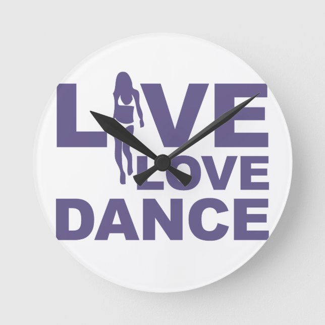 Reloj Redondo Mediano Live Love Dance (Anverso)