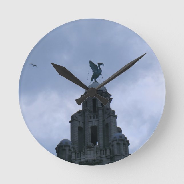 Reloj Redondo Mediano Liver Bird in Liverpool (Anverso)