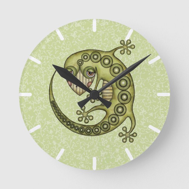 Reloj Redondo Mediano Lizard verde (Anverso)