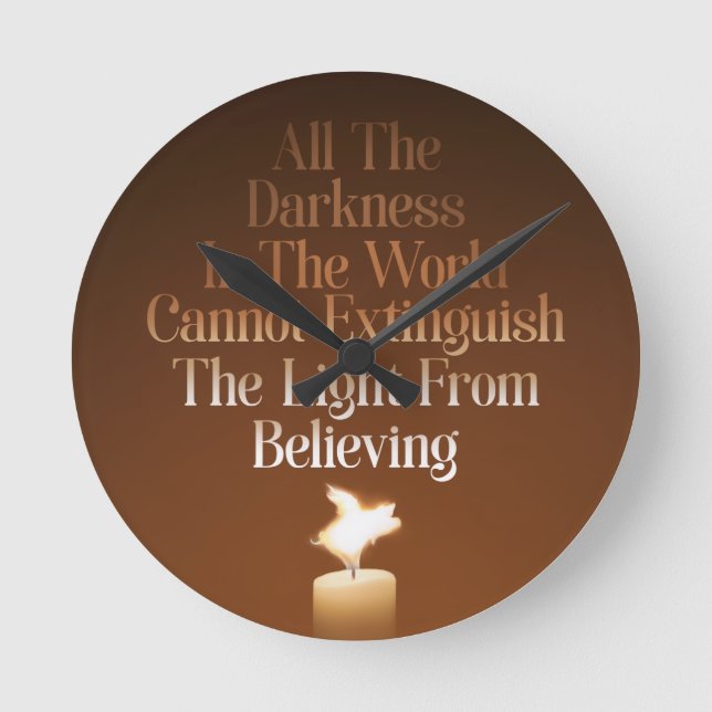 Reloj Redondo Mediano Llama a la velas de cerdo voladora (Anverso)