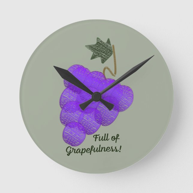 Reloj Redondo Mediano Lleno de uvas de gozo (Anverso)