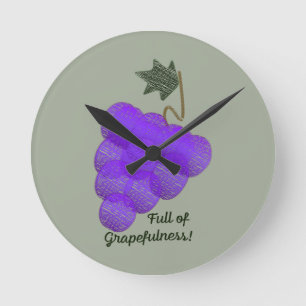 Reloj Redondo Mediano Lleno de uvas de gozo