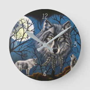 Reloj Redondo Mediano Lobo espiritual