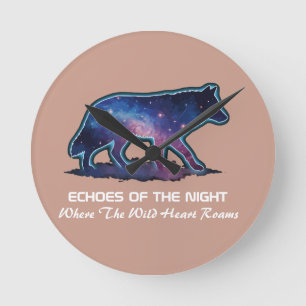Reloj Redondo Mediano Lobo Galaxia Silueta Solitaria - Ecos (SIN NÚMEROS