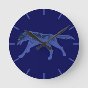 Reloj Redondo Mediano Lobo nocturno