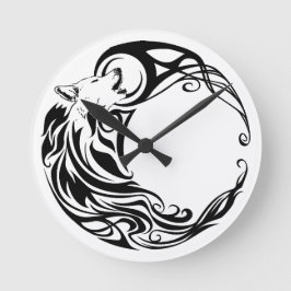 Reloj Redondo Mediano Lobo tribal