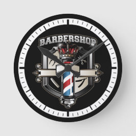 Reloj Redondo Mediano Logo clásico de Barbershop