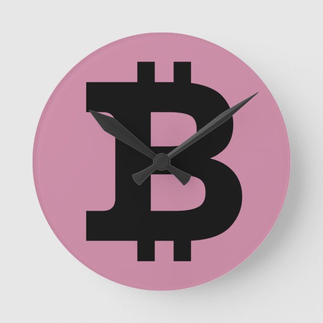 Reloj Redondo Mediano Logo de Bitcoin (Anverso)