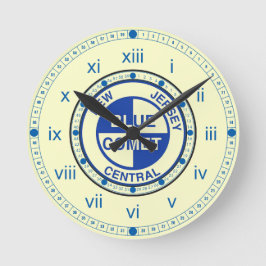 Reloj Redondo Mediano Logo de New Jersey Central Blue Comet