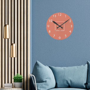 Reloj Redondo Mediano Logo de Terracotta White Business