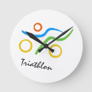 Reloj Redondo Mediano Logo de Triathlon