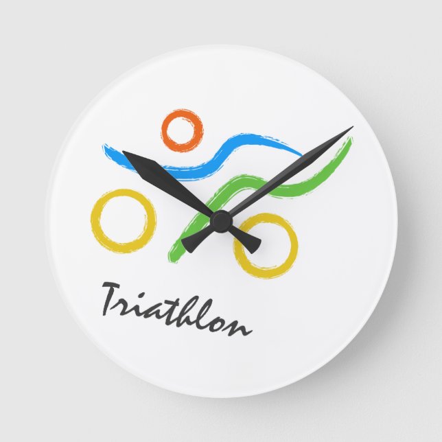 Reloj Redondo Mediano Logo de Triathlon (Anverso)