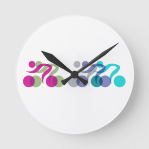 Reloj Redondo Mediano Logo genial de los ciclistas