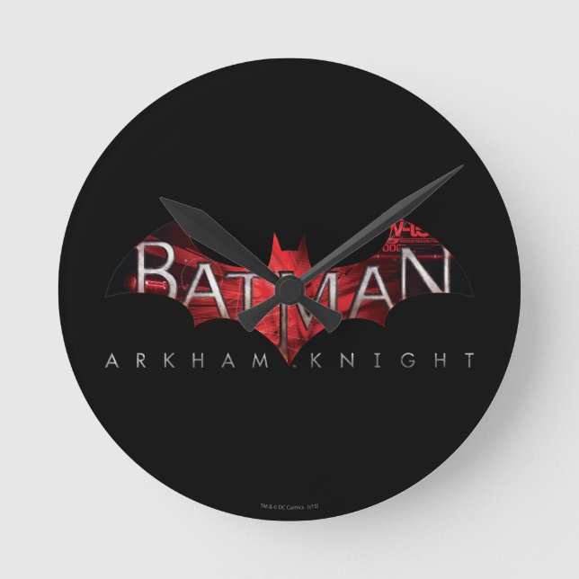 Reloj Redondo Mediano Logo rojo de Batman Arkham Knight (Anverso)