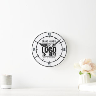 Reloj Redondo Mediano Logotipo personalizado, logotipo de empresa o marc