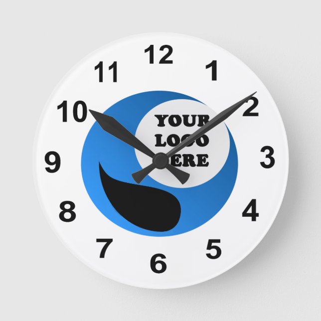 Reloj Redondo Mediano Logotipo Personalizado personalizado (Anverso)