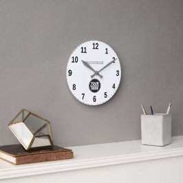Reloj Redondo Mediano Logotipo y Texto Empresarial Personalizado