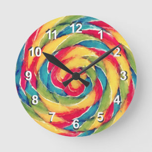 Reloj Redondo Mediano Lollipop arcoíris