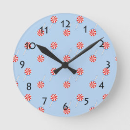 Reloj Redondo Mediano Lollipop Sweet Candy Blue Wall