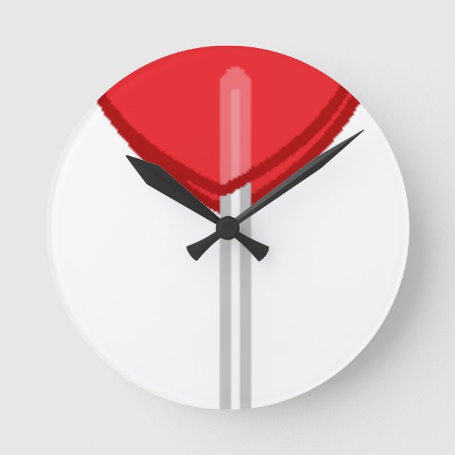 Reloj Redondo Mediano lollismo de corazón rojo (Anverso)