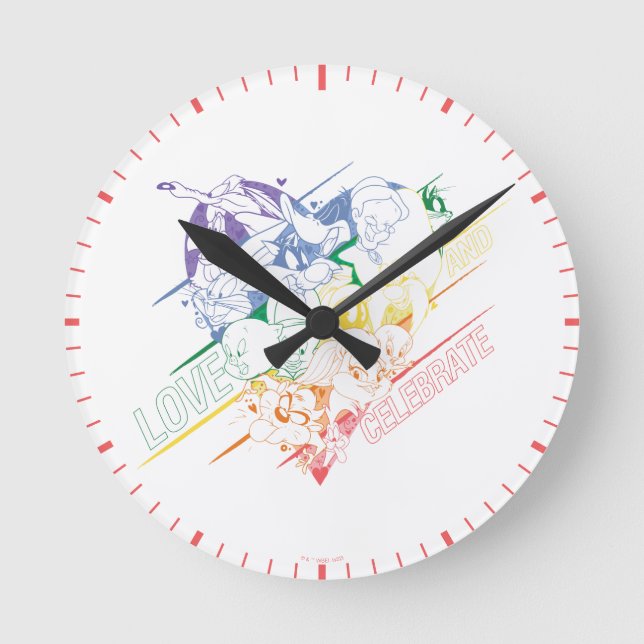 Reloj Redondo Mediano LOONEY TUNES™ - Amar y celebrar (Anverso)