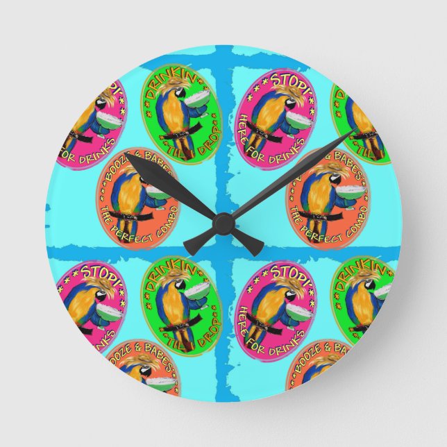 Reloj Redondo Mediano Loritos de Fiesta (Anverso)