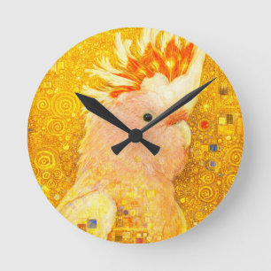 Reloj Redondo Mediano Loro Cacatúa de Gustav Klimt Major Mitchell