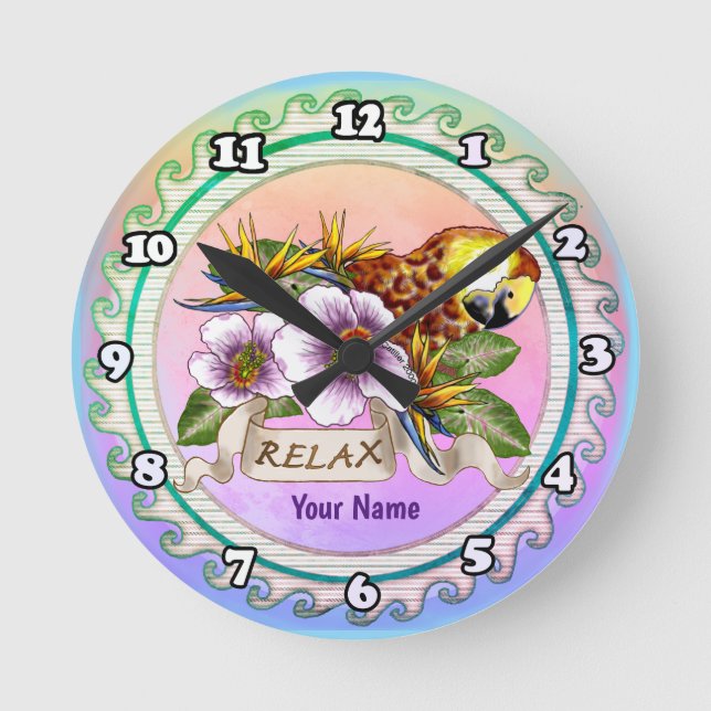 Reloj Redondo Mediano Loro Relajado (Anverso)