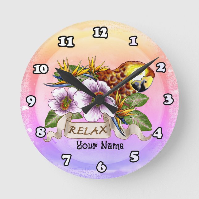 Reloj Redondo Mediano Loro relájate  (Anverso)