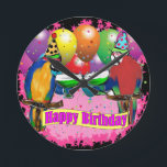 RELOJ REDONDO MEDIANO LOROS DE CUMPLEAÑOS<br><div class="desc">PRODUCTOS DE LOROS DE CUMPLEAÑOS ADORABLES</div>