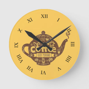 Reloj Redondo Mediano Los amantes del café vintage retro arte café me en