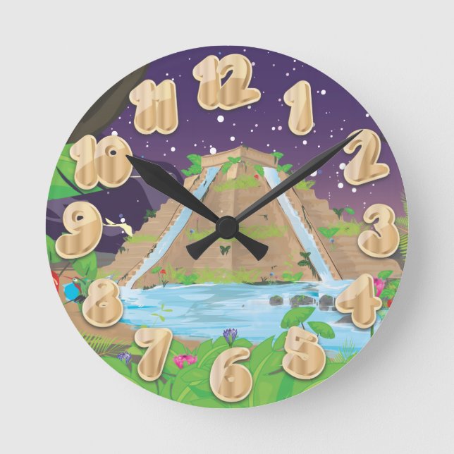 Reloj Redondo Mediano Los jardines colgantes de Babilonia (Anverso)