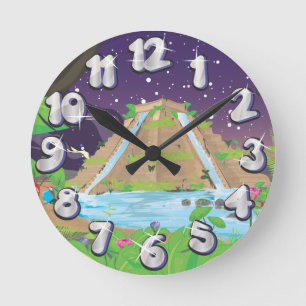 Reloj Redondo Mediano Los jardines colgantes de Babilonia