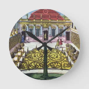 Reloj Redondo Mediano Los jardines del parque del mirabel, Salzburg,