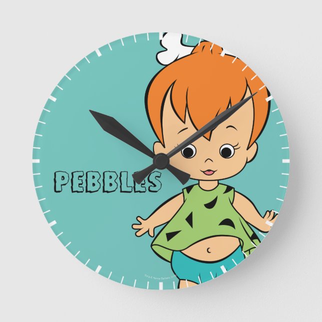 Reloj Redondo Mediano Los Picapiedra | Flintstone Pebbles (Anverso)