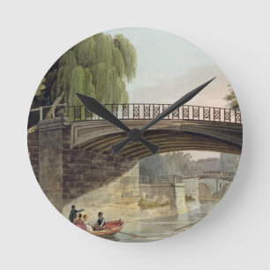Reloj Redondo Mediano Los puentes sobre el canal en los jardines de
