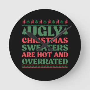 Reloj Redondo Mediano Los suéteres feos de Navidad son populares y sobre